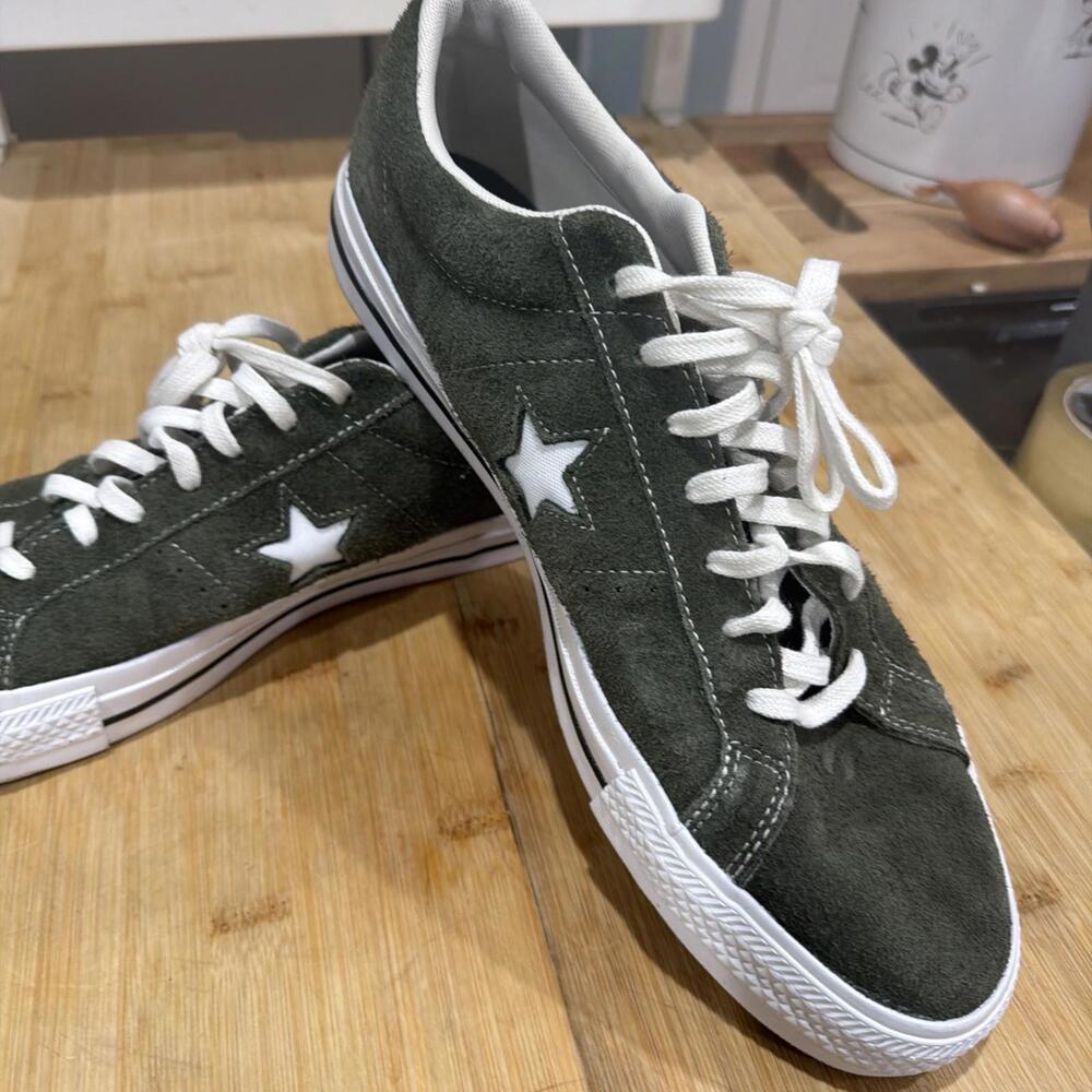 Converse Suede One Star Ox Low Mens size 13 Green White Sneaker Shoe Classic * - Picture 2 of 14
